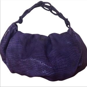 DAUTORE reptile embossed Purple Leathet Hobo Bag